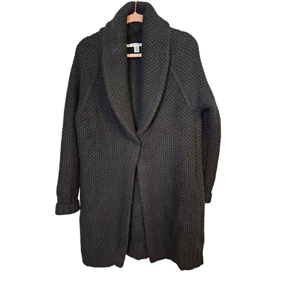 Max Studio heavy black knitted cardigan.  Size L.